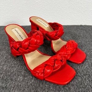 ANTONIO MELANI Red Braided Heels